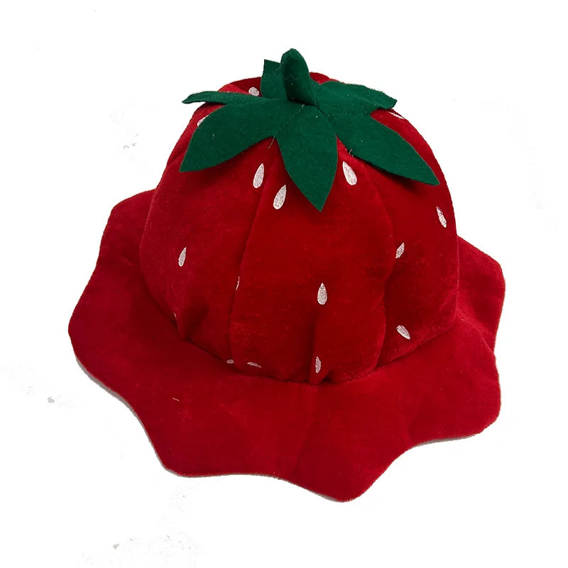 Berry Beanie Beret Women Strawberry Shortcake Hat Bonnet Girls Strawberry Hat For Adult Fruit Cap Halloween Costume Prop