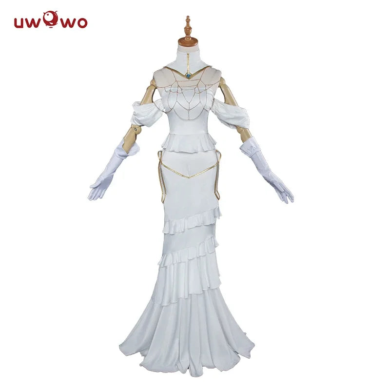 IN STOCK UWOWO Anime Albedo Cosplay Costume Halloween Christmas Costume Cos Women White Dress Albedoo Cosplay