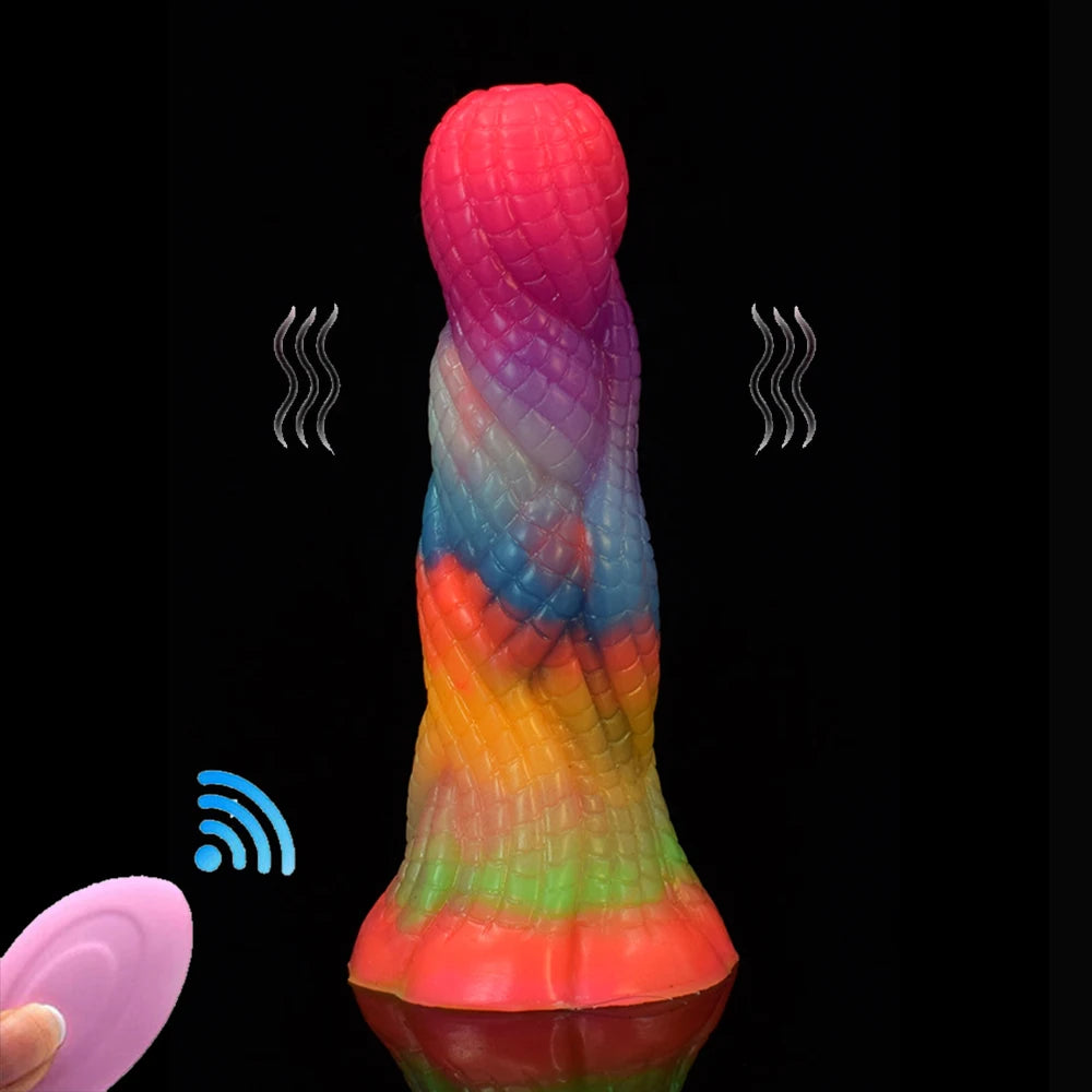 ASHBURN Remote Control Vibrator Luminous Dragon Dildo