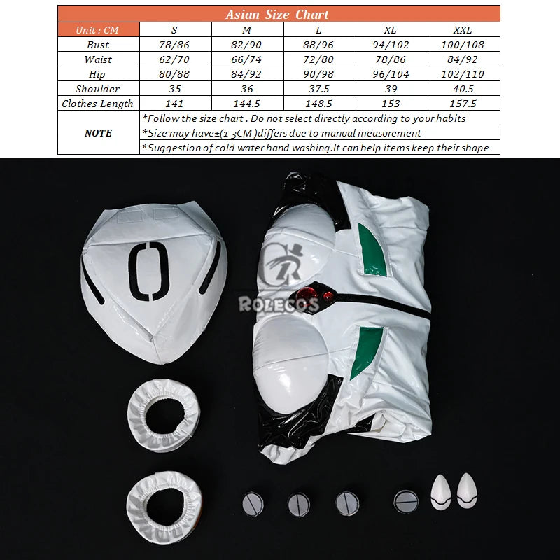ROLECOS EVA Ayanami Rei Combat Suit Cosplay Costume Ayanami Rei Costume Halloween Carnival Party Women Jumpsuit Outfit Fullset