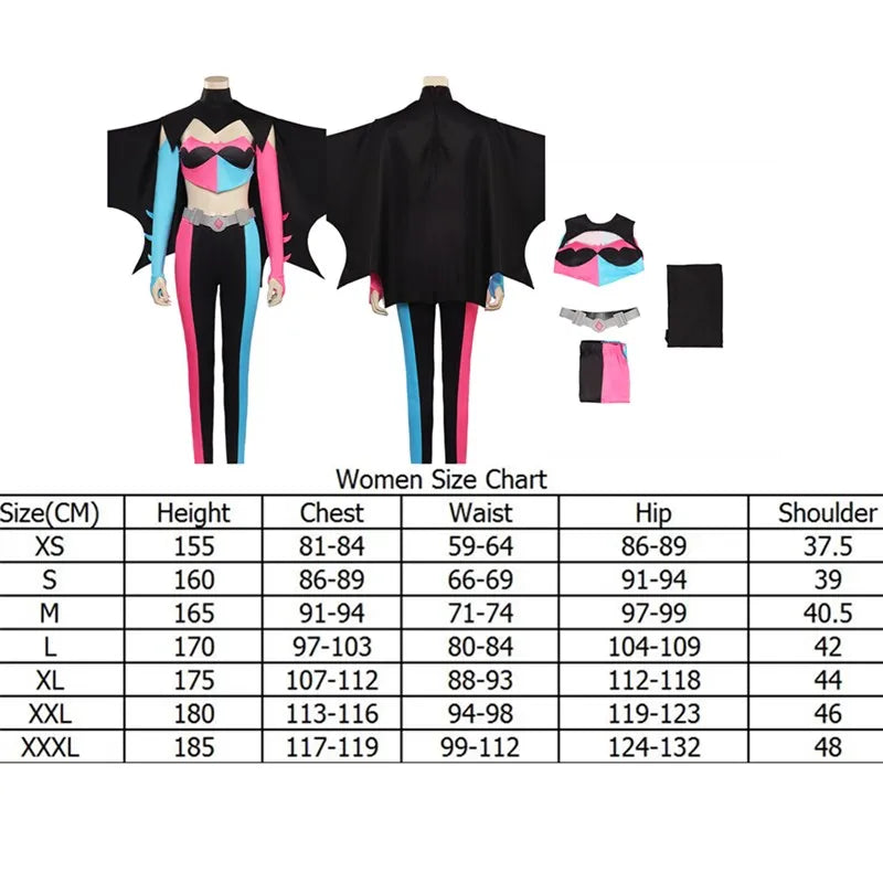 Quinzel Cosplay Costume Adult/Women Jumpsuit Bikini Top Shorts Neckband Swimsuit Outfits Halloween Carnival Party Disguise Suit