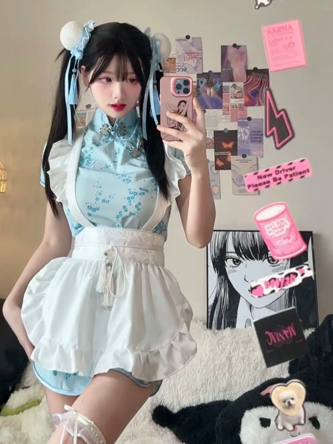 White Apron Lolita Maid's Apron Little Chef Girls Cosplay Lolita Transformed New Chinese Accessory Kawaii