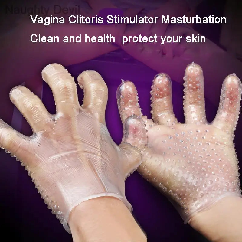 Soft Gloves Masturbation Spike Spots Gloves for Unisex Finger Sex Toys for Couples Male Masturbator EroticToy Sex Tool for You
