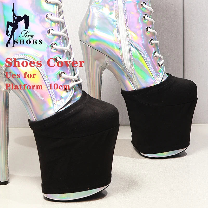 Shoes Covers Protective Cover Velvet Surface Pole Dance Boots 20cm High Heels 10cm Platform Training Shoes Protector Wear-Resist