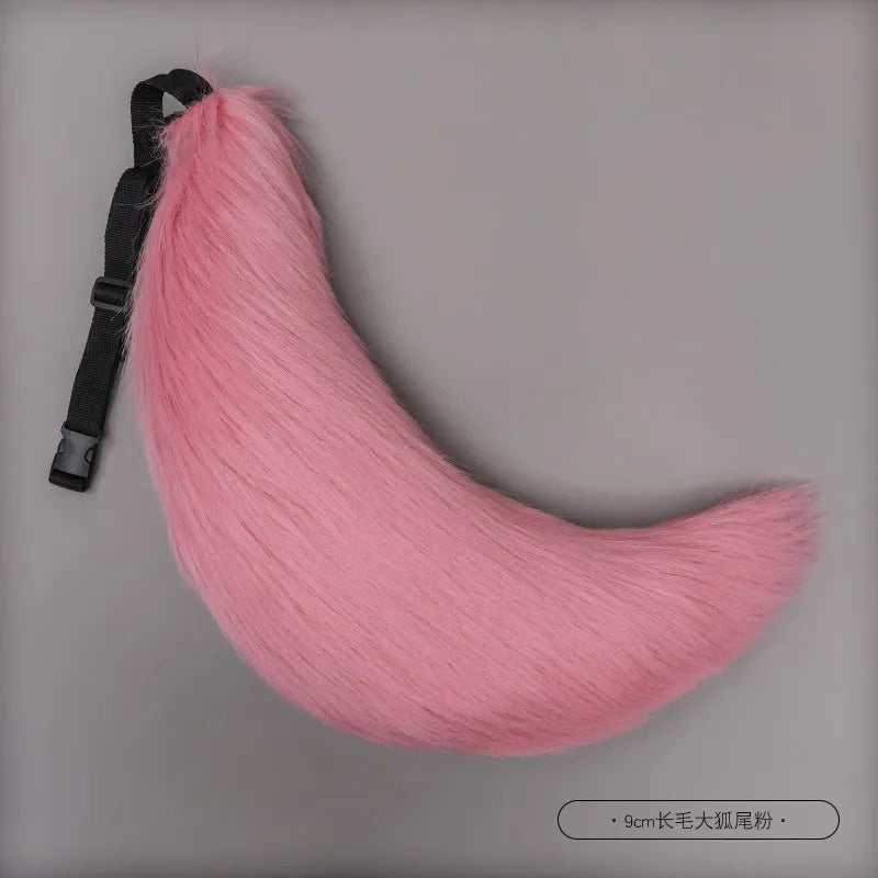 Handmade Plush Fox Tail Cosplay Costumes Props Wolf Tail Sexy Fox Tail Adjustable Belt Anime Accessories Kawaii Faux Fur Tail