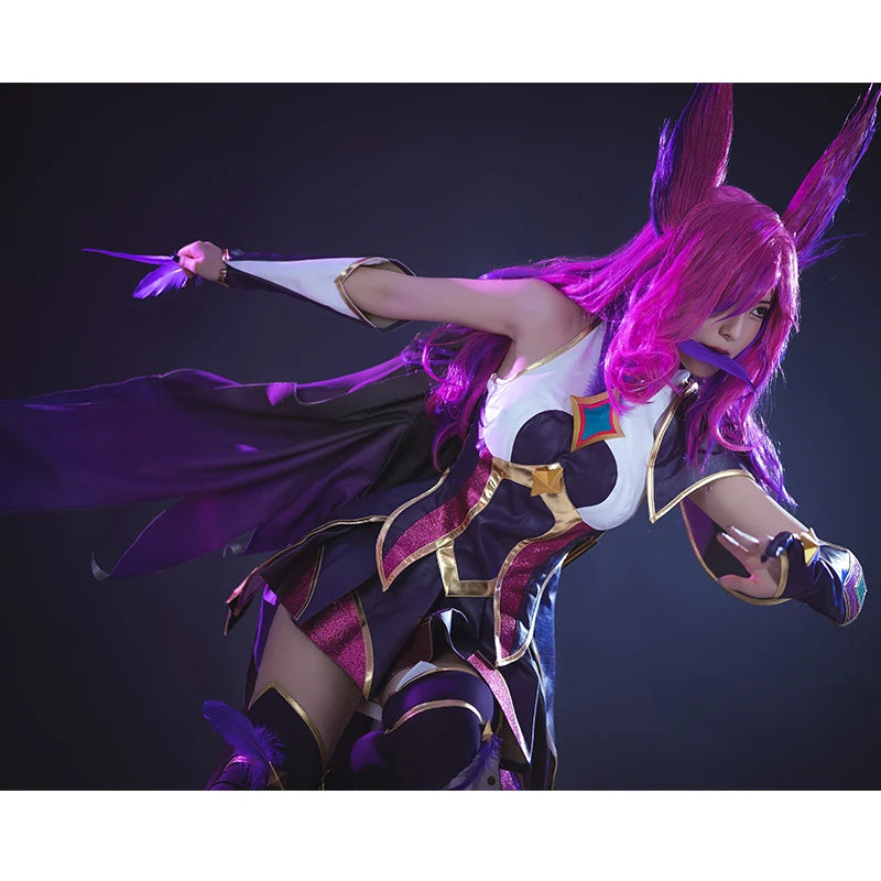 ROLECOS LOL Star Guardian Xayah Cosplay Costume Xayah Women Cosplay Suit with Cloak Halloween Carnival Suit New Version Pre-sale