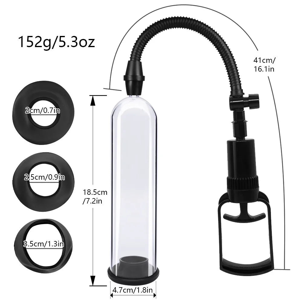 HESEKS IPX78 Penis Pump for Enlargement Electric Vacuum Pump with 7 Suction Levels Waterproof Sex Toy Masturbators for Men