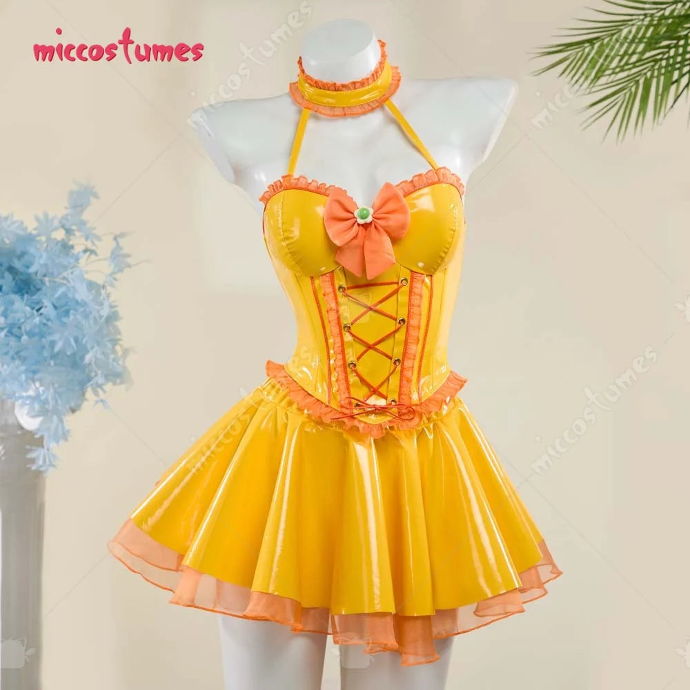 MICCOSTUMES Women's Princess Derivative Corset Skirt Set Halter Casual Outfit Top and Skirt with Cape Tailing