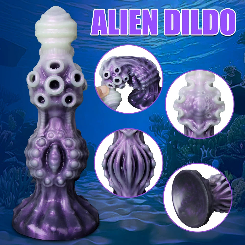 Monster Anal Butt Plug Dildo Silicone Fantasy Colourful Cute Penis Man Strong Suction Cup Dragon Dildo Sex Toys For Women Adult