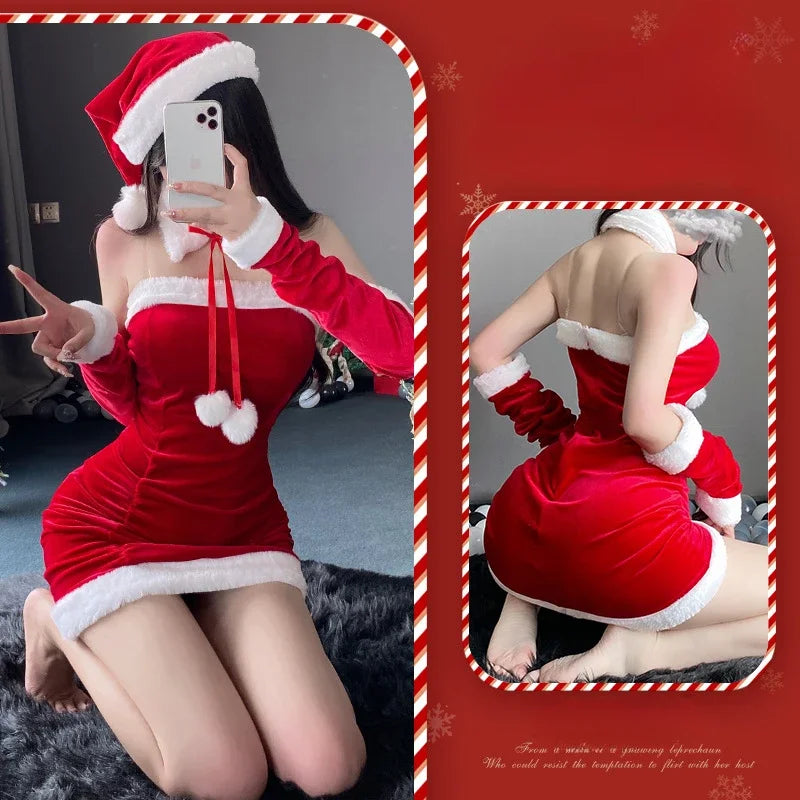 Christmas Sexy Lingerie Dress Sweet Bunny Girl Costume Rabbit Woman Set Cosplay Costume Role Play Uniform Stage Performance Set