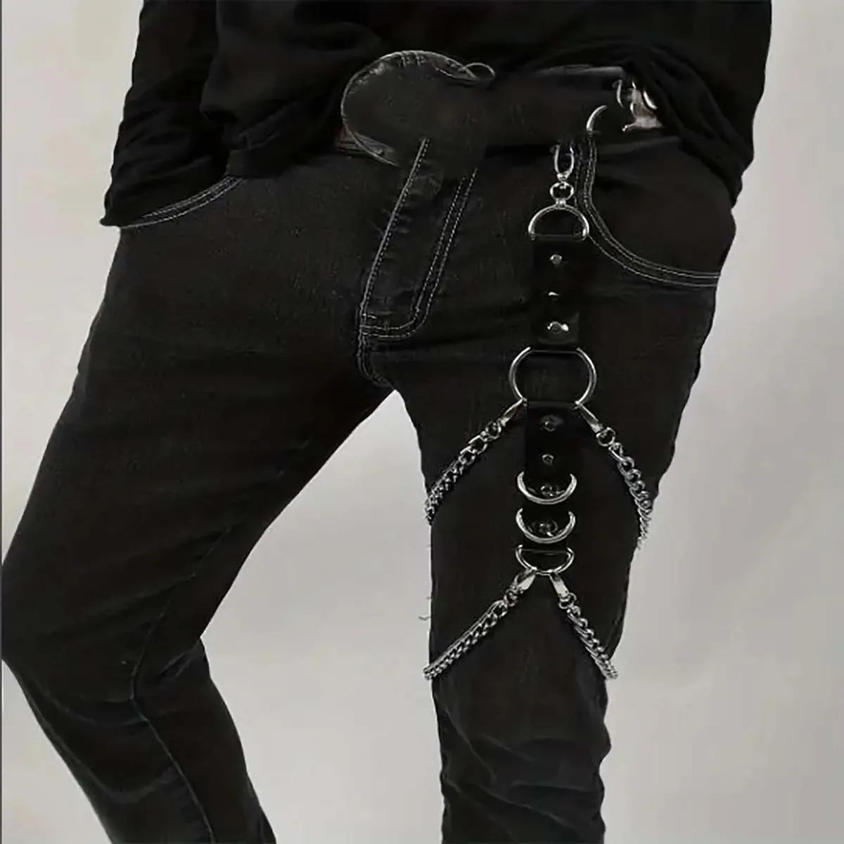 Leather Leg Harness Goth Thigh Harness Straps Sexy Garter Belt Bdsm Bondage Body Suspenders for Jeans Pants Men Accessories