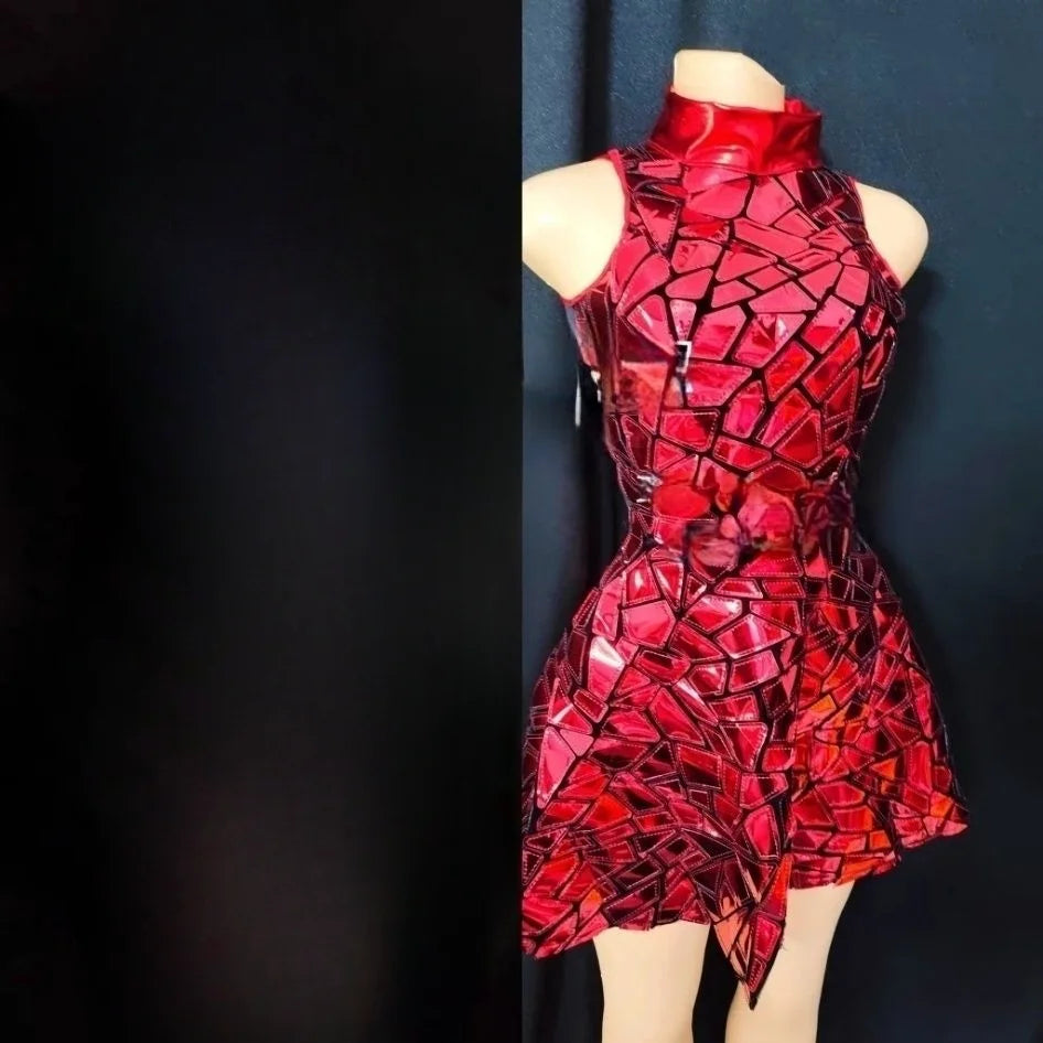 ASHBURN™ Shadow Bloom Ritual Set – Strapless Folded Mini Dress + Slim Zip Pant (2-Piece Look)