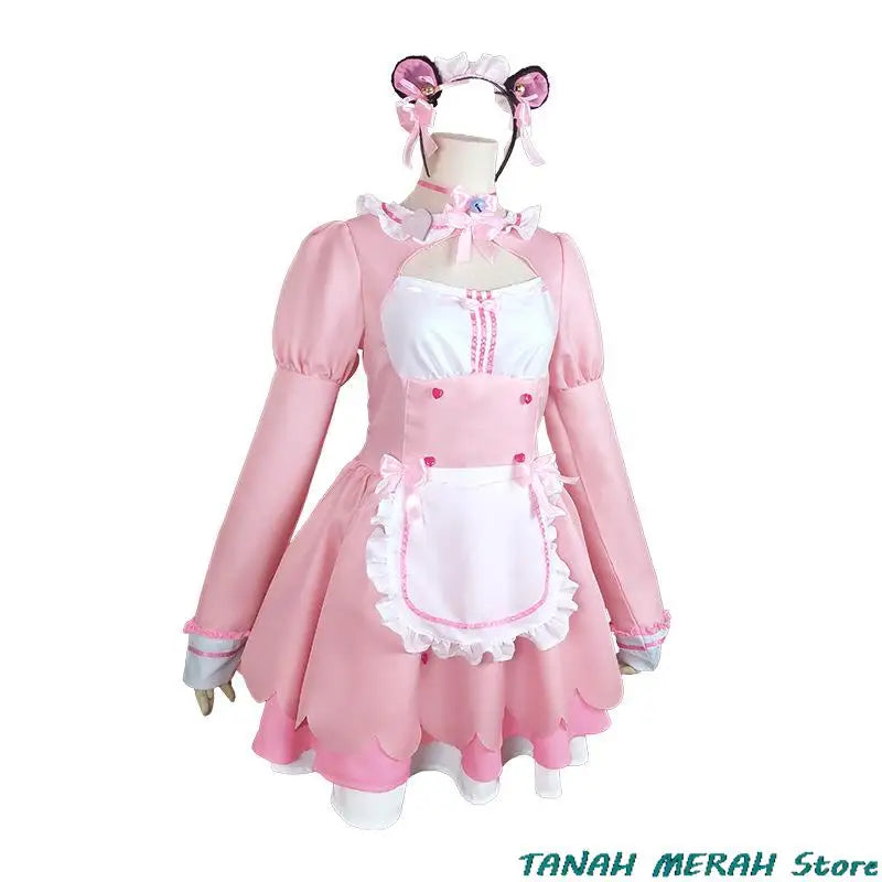 Anime Game Nekopara Chocola Vanilla Cosplay Costume Wig Maid Dress Lolita Servant Skirt Woman Sexy Kawaii Birthday Party Suit