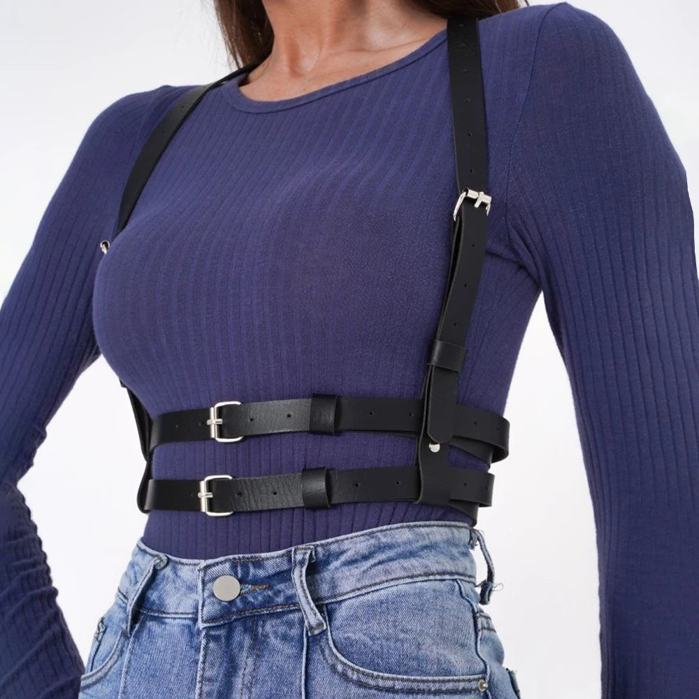 Women Fashion Harness Waist Belt Pu Leather Lingerie Harness Corset Suspenders for Women Goth Harness Women Clothing Accessories