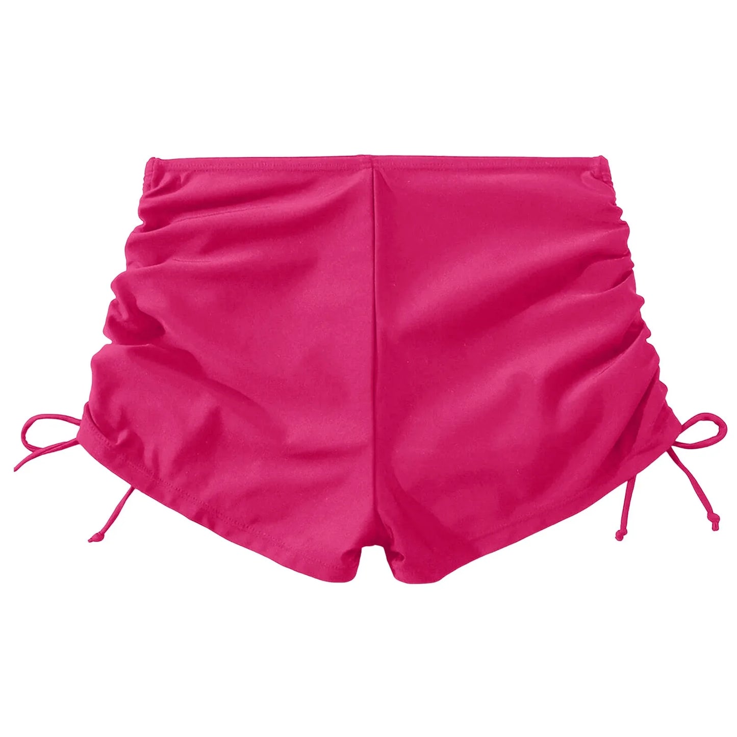 Women Drawstring Side Bikini Bottom High Waist Ruffled Sexy Swimwear Ruched Bottom Full Coverage Shorts New Women'S Swimsuit