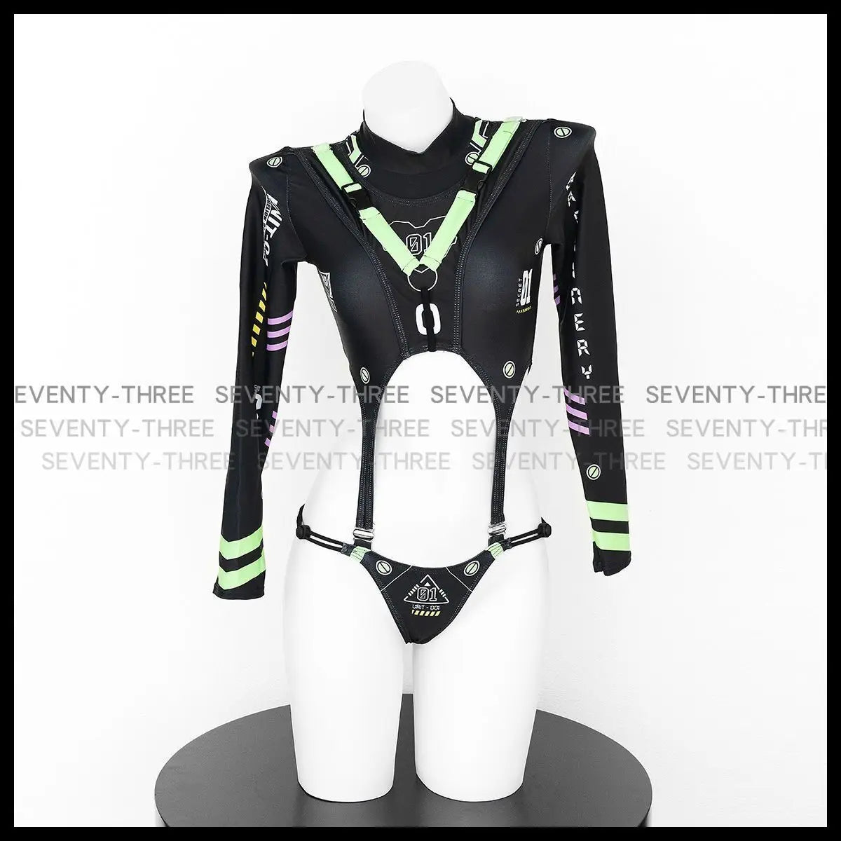Women Mechanical Cosplay Jumpsuit Swimsuit Punk Hollow Out Cyber Bodysuit Costumes Swimwear Bodysuit