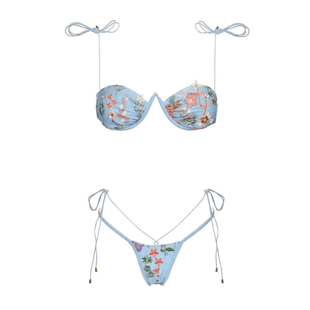 Push Up Bikini Sexy Women Swimsuit Female Swimwear 2024 Micro Bikini Set Swimming Suit Floral Thong Beachwear Brazilian Biquini