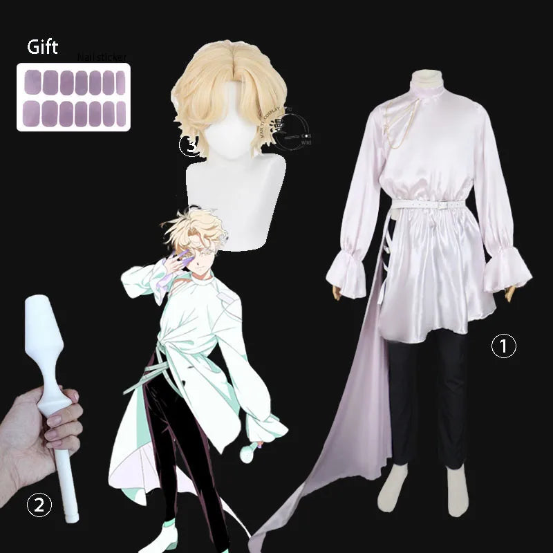 Alien Stage Luka Cosplay Costume Wig Top Pants Anime Idol Cosplay Role Playing Party Suit Mens Fancy Halloween Carnival Outfit