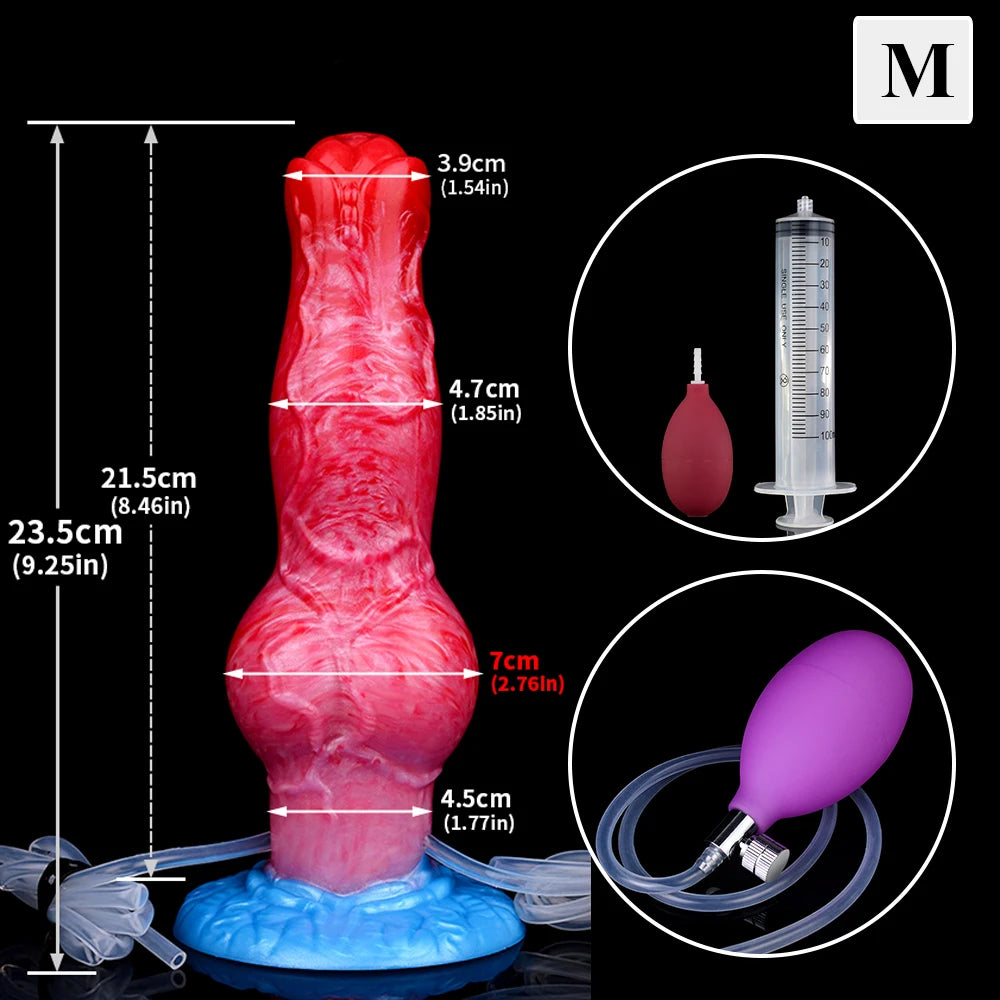 ASHBURN Ejaculation Inflatable Big Knot Penis with Squirting Function Strong Sucker
