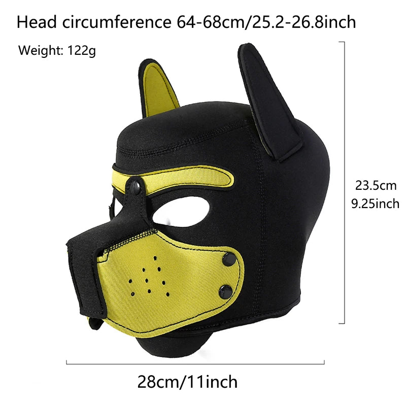 Dog Head Mask Removable Muzzle Hood Mask Cosplay Roleplay Party Gay Puppy Mask Bdsm Masks Masquerade Mask Sex Toys for Couples