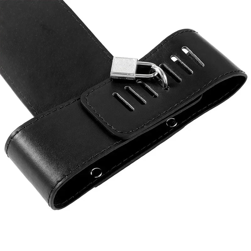 Bdsm Full Body Leather Restraint Straps Hand Behind Back Bondage Bondage Black Belt Arm Body Binder Glove Sleeves Sex Bandage