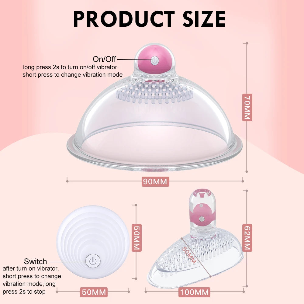ASHBURNS Nipple Vagina Clitoris Sucker For Women Clit Vibrator Vacuum Pump Cover Adult Masturbator Sex Toy
