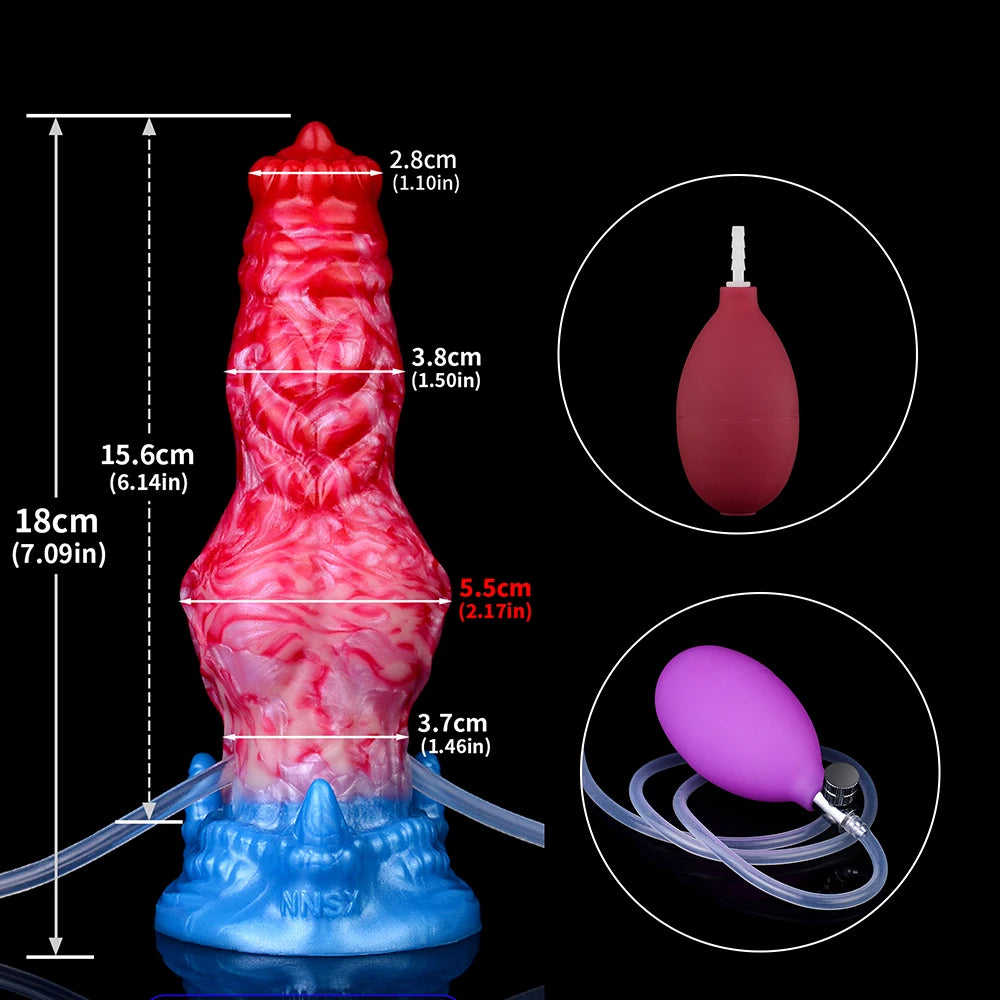 ASHBURN Knot Inflatable Ejaculation Dildo LARGE