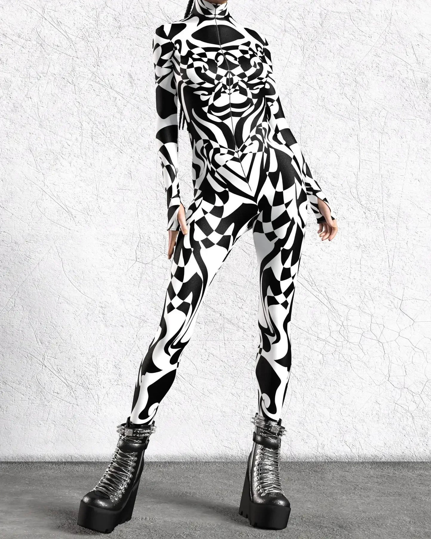Psychedelic Mesh Cosplay Jumpsuit Catsuit Mesh Zentai Suit Rave Unique Suits Burning Man Festival Women Halloween Party Bodysuit