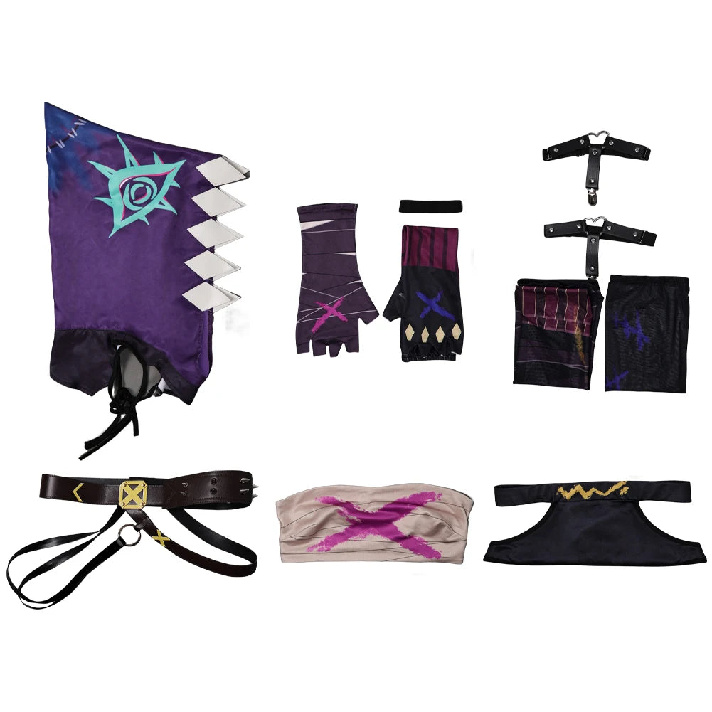 Jinx Cosplay Sexy Lingerie Costume Arcane Game LOL Jinx Sexy Uniform Women Role Play Dress Up Outfits Halloween Carnival Suits
