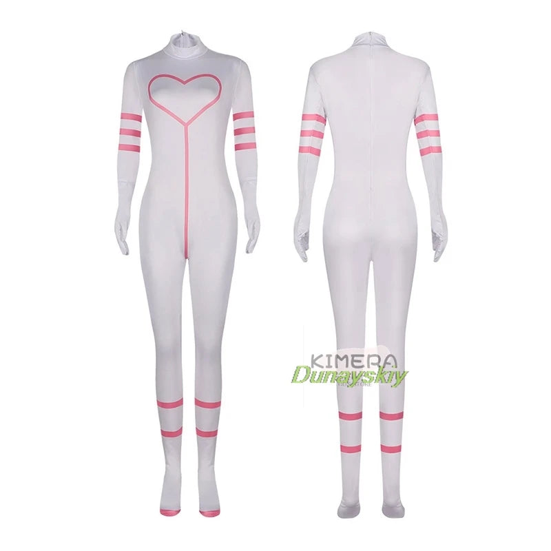 Hazbin Angel Dust Outfit Cosplay Hotel Costume Pink Wig Onsie Sexy Dance Set Clothes Anime Cosplay Angel Halloween Party Uniform