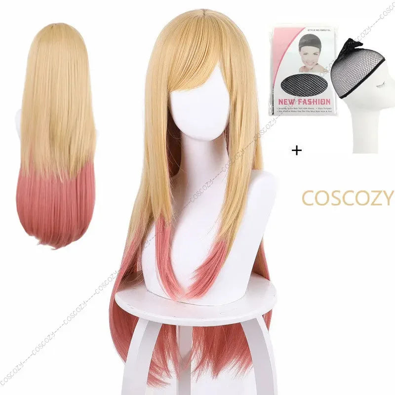 Coscozy Store My Dress-Up Darling Kitagawa Marin Cosplay Blue Bunny Marin Kitagawa Wig Bunny Ear Cosplay Costume Con Outfit