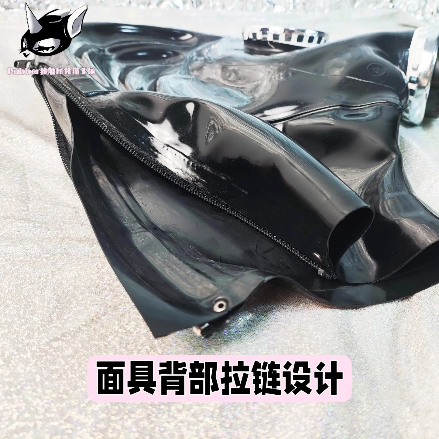 Latex Gas Mask Hood Cosplay Natural Latex Rubber Gas Mask Punk Ghost Full Face Mask Industrial Style Hood