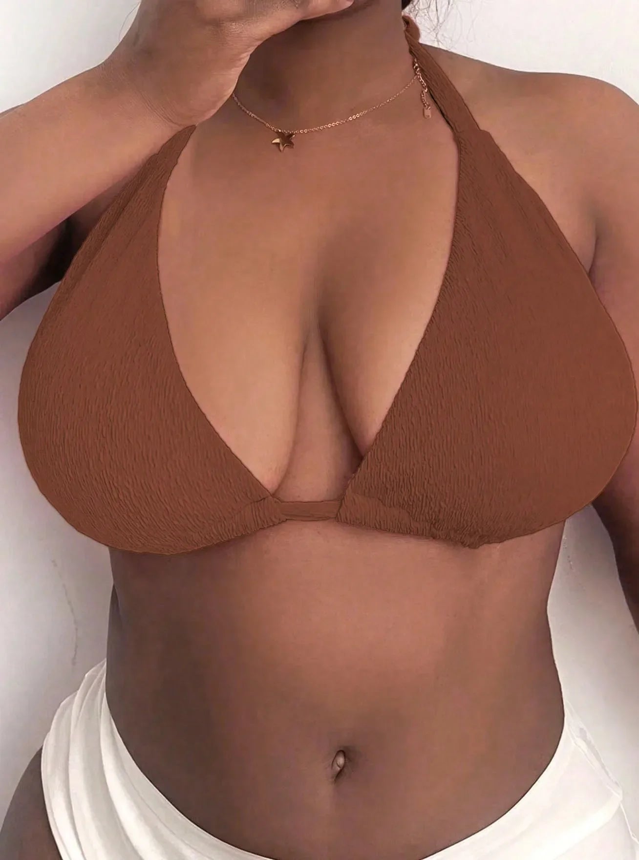 Sexy Push Up Bikini Top Only Plus Size Women Swimwear Halter Bathing Suit New Beach Wear Top Female Summer Bandage Micro Biquini