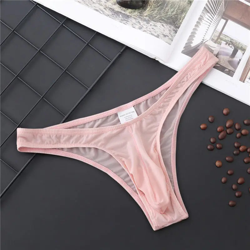 New Hot Mens G Strings Thongs Men Silky Penis Mix-Colors Bikini Pouch Panties Men Underwear Sexy Briefs T-back Ultra-thin Solid