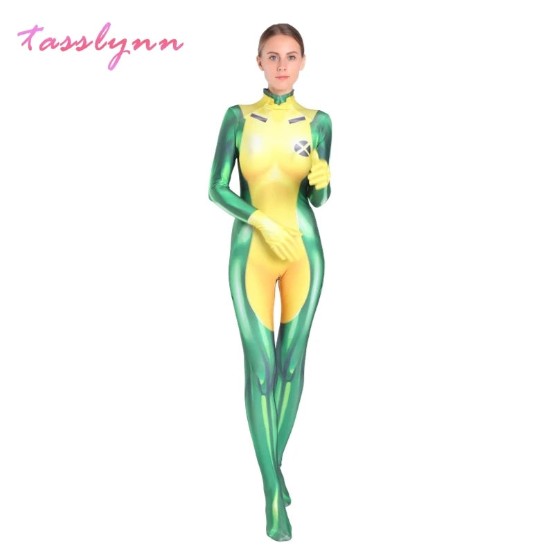 Anna Marie Rogue Cosplay X Men Cosplay Bodysuit 3D Printing Costume Adult Zentai Suit Halloween Party Costume Women Girls