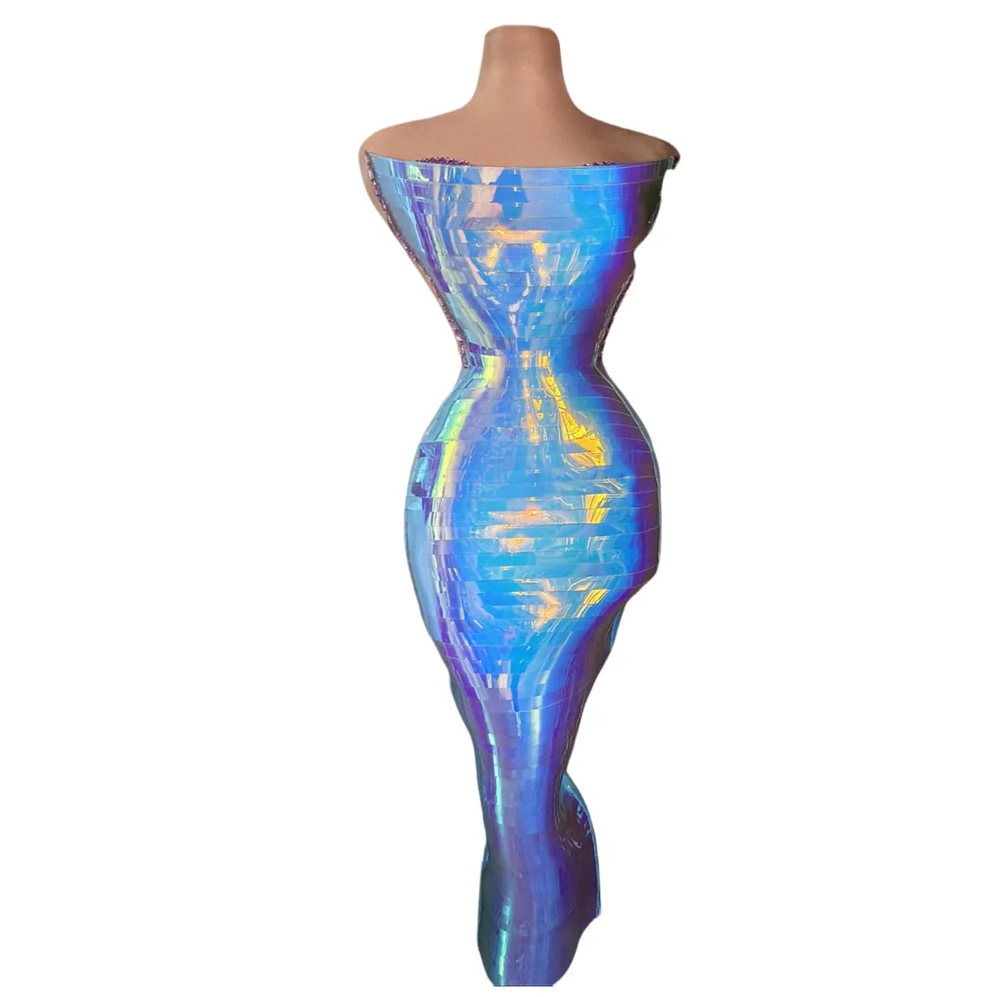 Sexy Shiny Blue Sequins Long Tube Dress Evening Prom Birthday Celebrate Dress Women Photo Shoot Wear Stage Costume Dianti