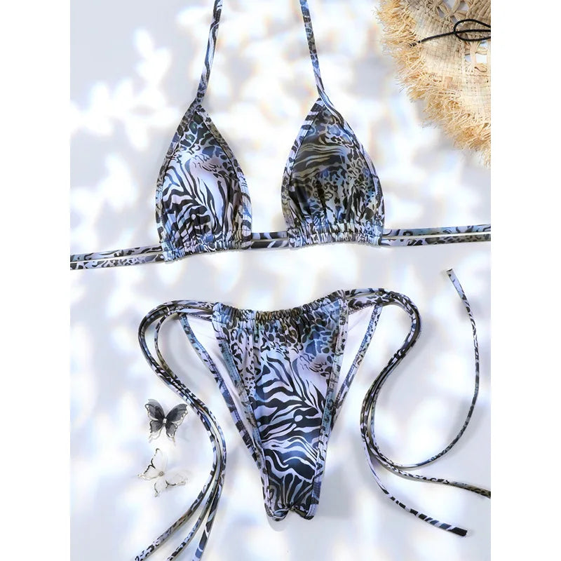 Rinabe Bandage Swimwear Swimsuit Women Triangle Bikinis Micro Thongs Bathing Suits Sexy Biquini Brazilian Beachwear