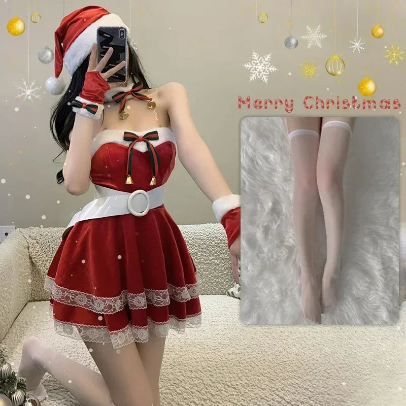 Christmas Sexy Lingerie Dress Sweet Bunny Girl Costume Rabbit Woman Set Cosplay Costume Role Play Uniform Stage Performance Set