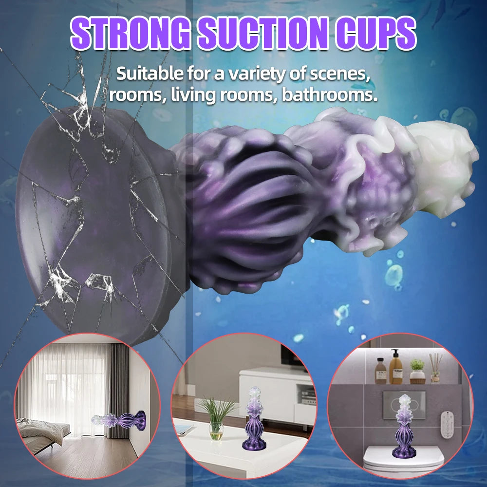 Monster Anal Butt Plug Dildo Silicone Fantasy Colourful Cute Penis Man Strong Suction Cup Dragon Dildo Sex Toys For Women Adult