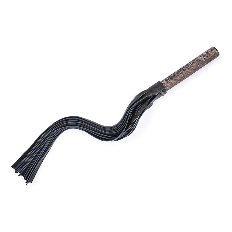 Hot Bdsm Spanking Flogger Genuine Leather Archaize Wooden Handle