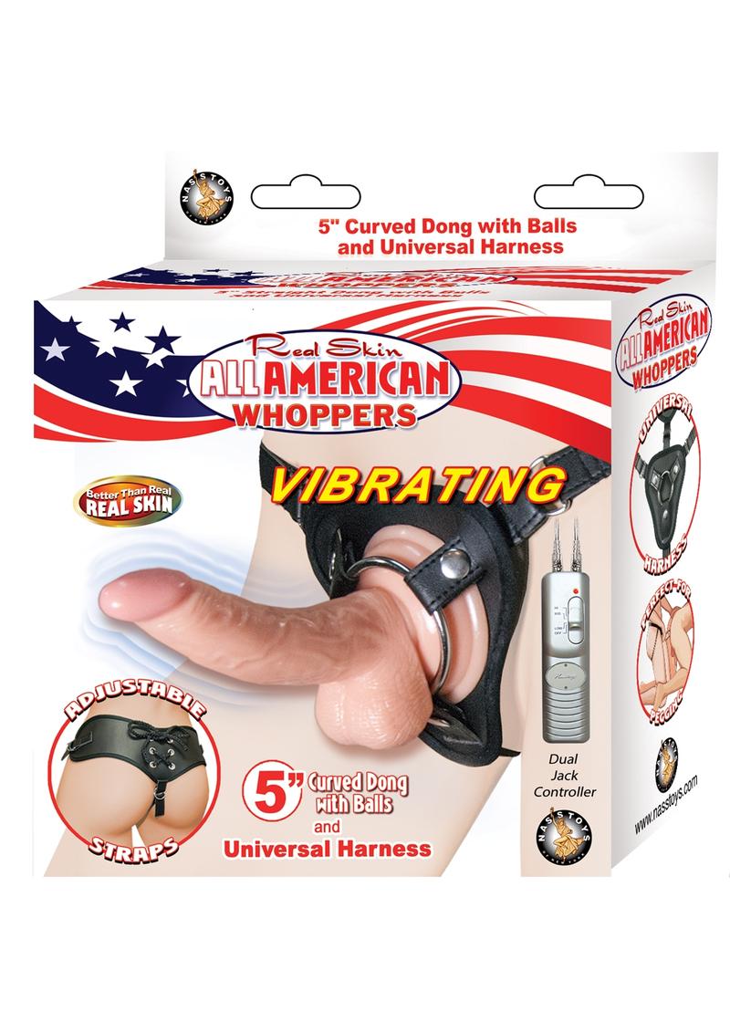 All American Whoppers Vibrating Curved Dong with Balls