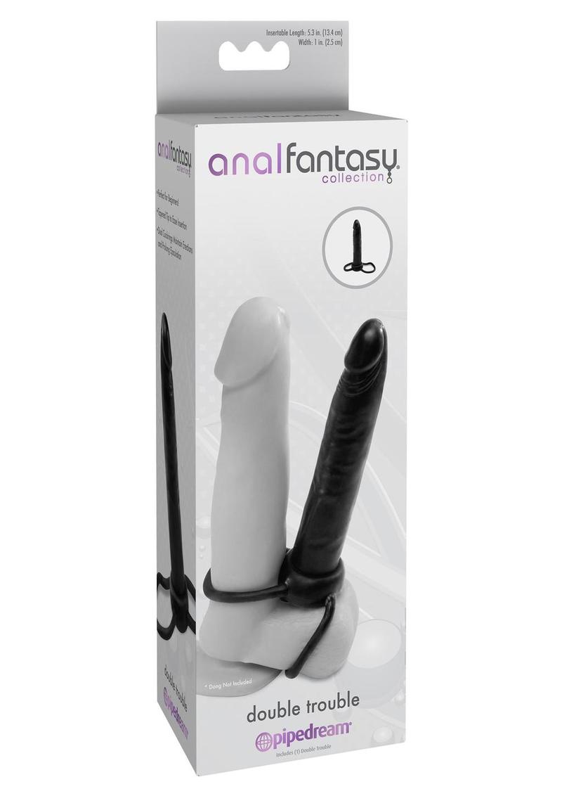 Anal Fantasy Double Trouble Strap-On Dildo with Cock Ring