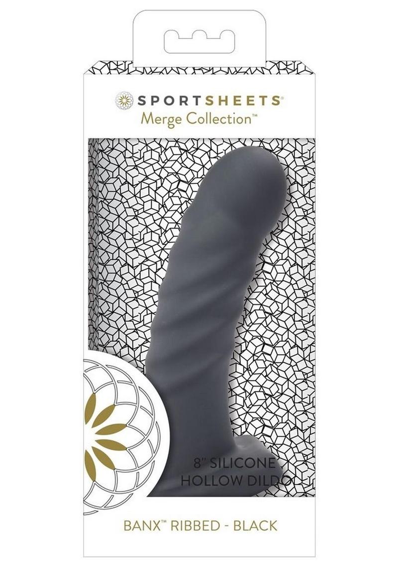 Ribbed Silicone Hollow Dildo Banx