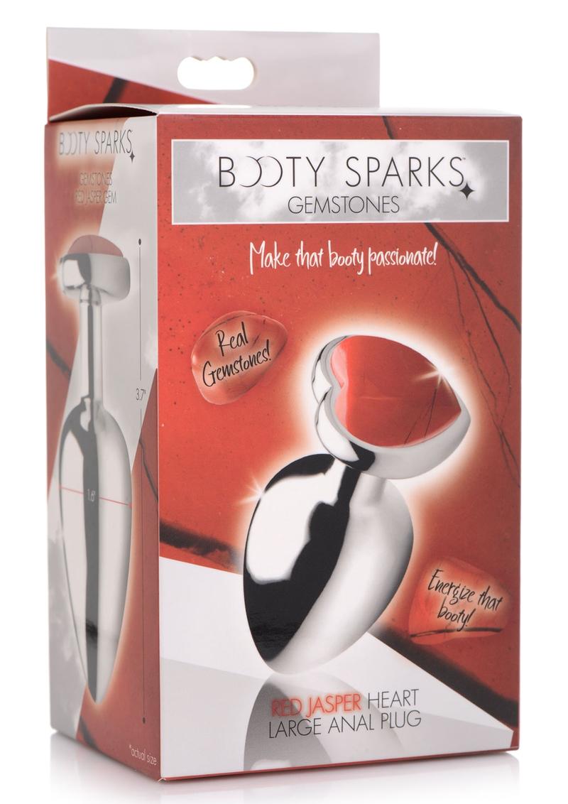 Booty Sparks Gemstones Red Jasper Heart Anal Plug