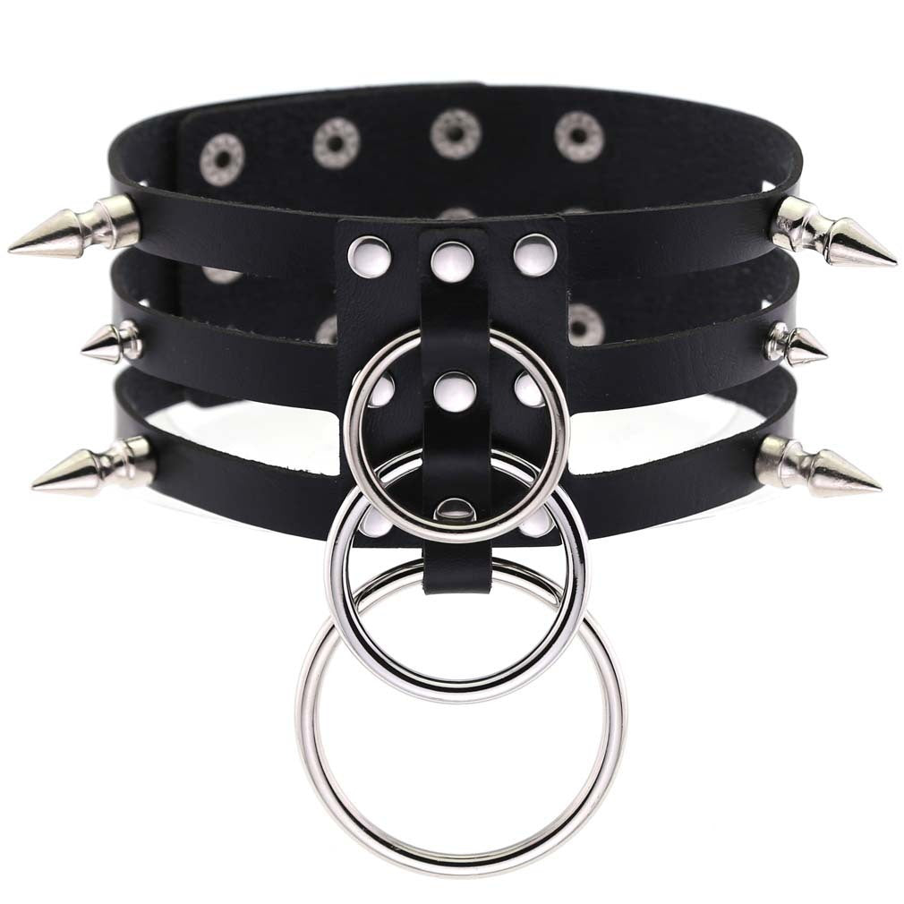 Dark Gothic Harajuku PU Leather Collar