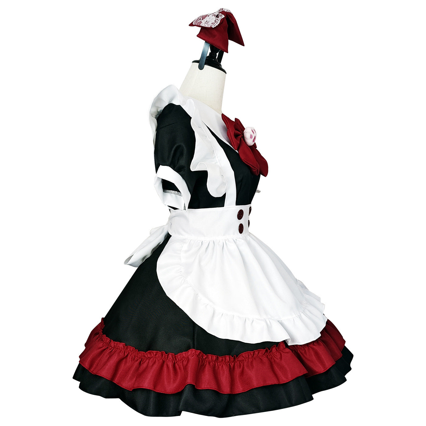 Lolita Gothic Black Red Maid Anime Cosplay Costume
