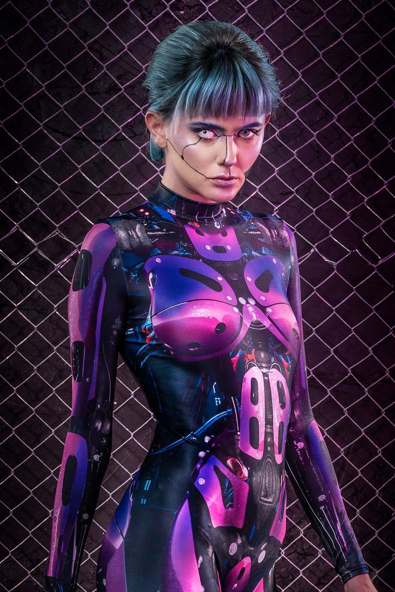 Neon Override – Cyber Doll Bodysuit Cosplay (Digital Domme Protocol)