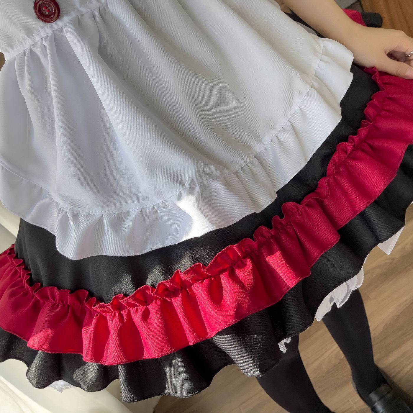 Lolita Gothic Black Red Maid Anime Cosplay Costume