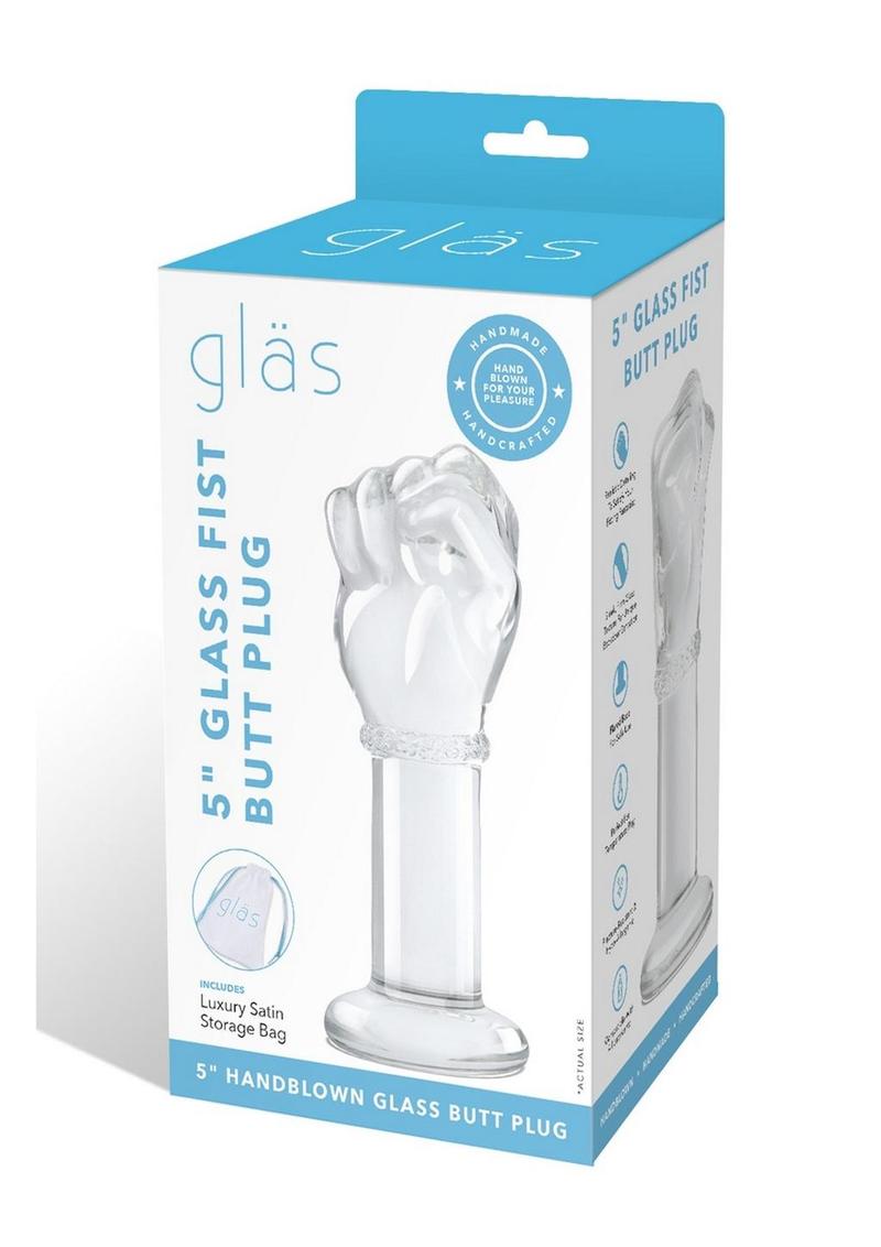 Glas 5" Glass Fist Butt Plug Handblown With Satin Storage