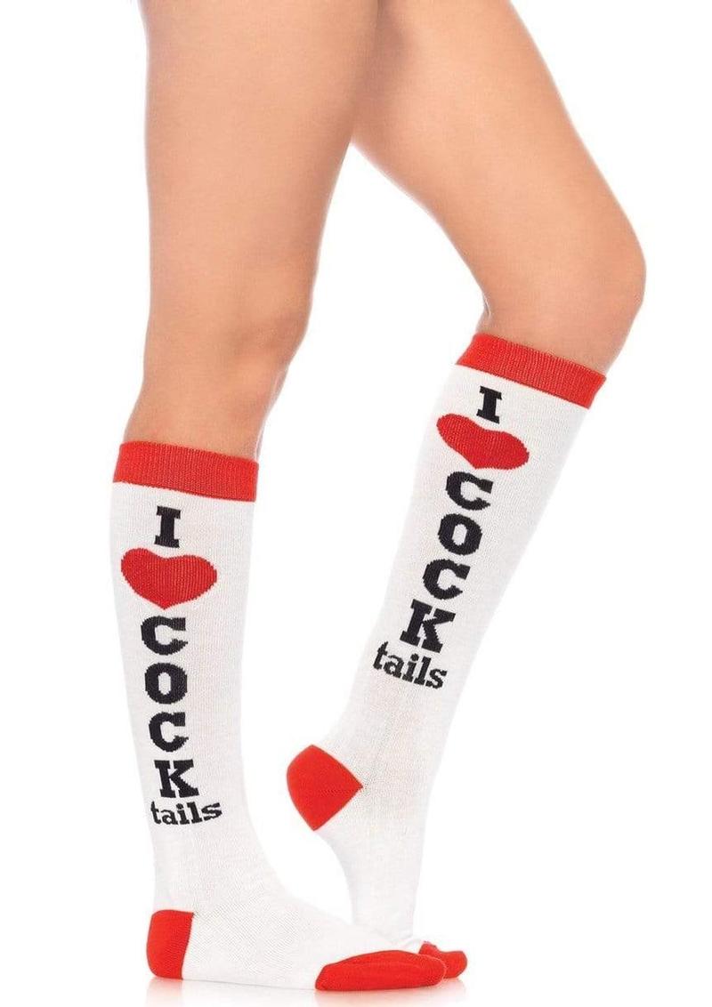 Leg Avenue I Love Cocktails Knee High Socks